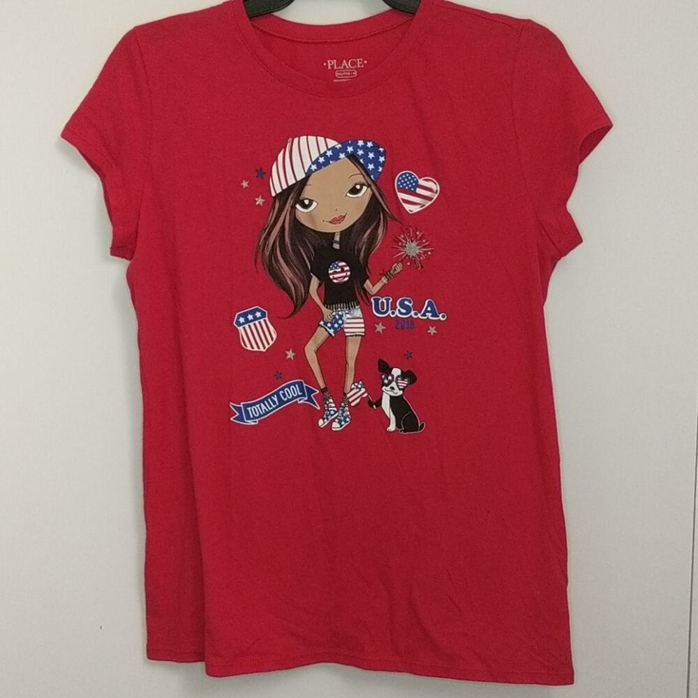 NEW THE CHILDREN'S PLACE Patriotic USA Flag Tee 16
